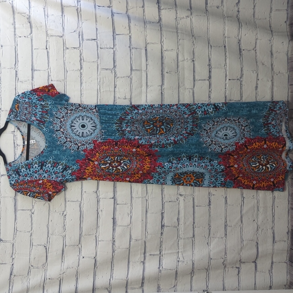 VIISHOW Colorful Floral Pattern Dress Women's Size Medium